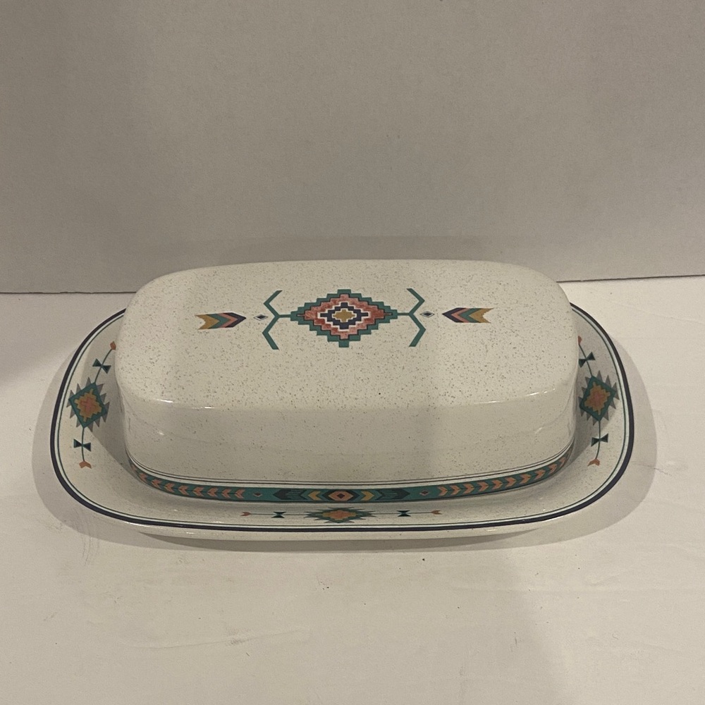 EUC Vintage Boho Southwest “Adirondack” Studio Nova Butter Dish